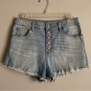 REWASH High Rise Waist Button Fly Cutoff Shorts 7/28